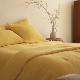 Couverture quiltée bout de lit  Craie mimosa 140x200cm