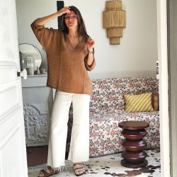 Blouse col V Nomade Gingembre