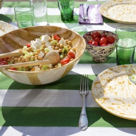 Large salad bowl GRANADA - Cumin stripes