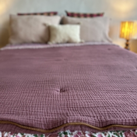 Quilted plaid Craie lilas 140x100cm