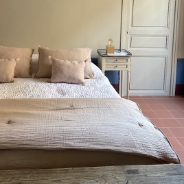 Couverture quiltée bout de lit  Craie blush 140x200cm