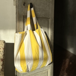 Tote bag LIMONADE lemon & white   43 x 42 x 15 cm