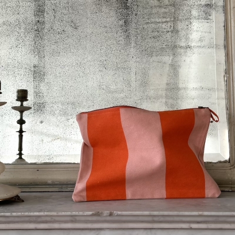 Pochette LIMONADE rose & corail 28 x 21 cm