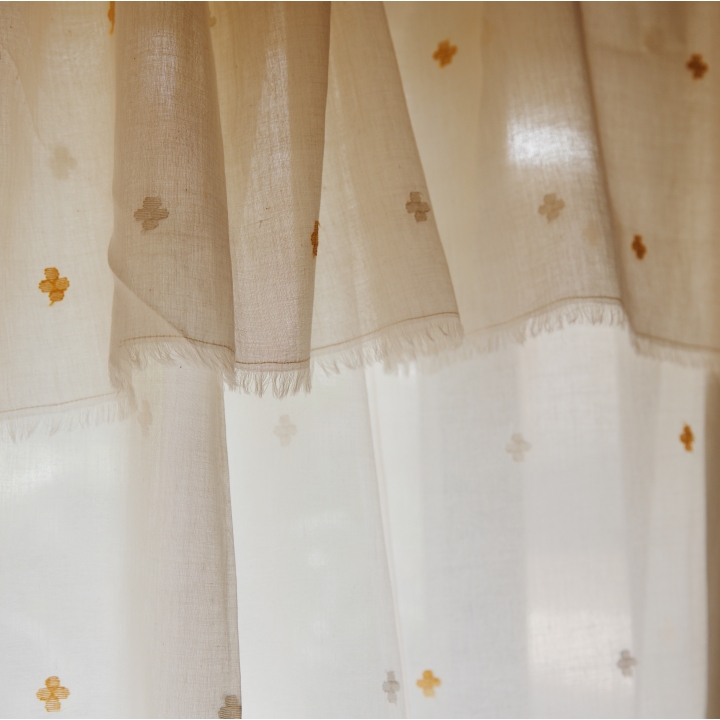 Curtain in coton gauze JAMDANI 110 x 300 cm