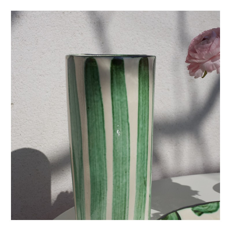 Vase GRANADA - Green stripes