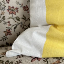 Housse de coussin LIMONADE blanc & citron