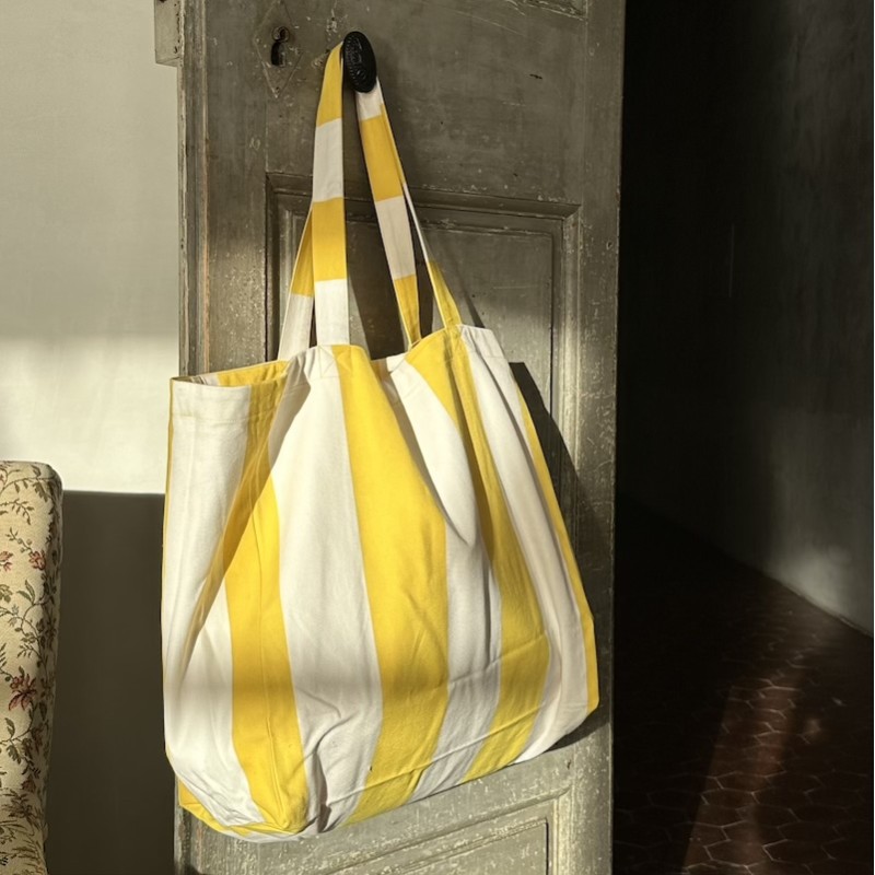 Tote bag LIMONADE lemon & white   43 x 42 x 15 cm