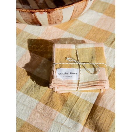 Set de 4 serviettes de table Madras Khadi Rose
