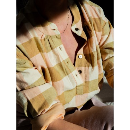 Blouse Madras Khadi Rose