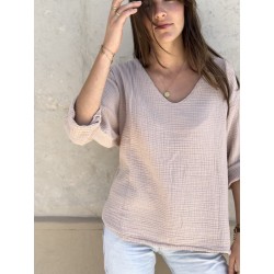 Blouse col V Nomade Blush