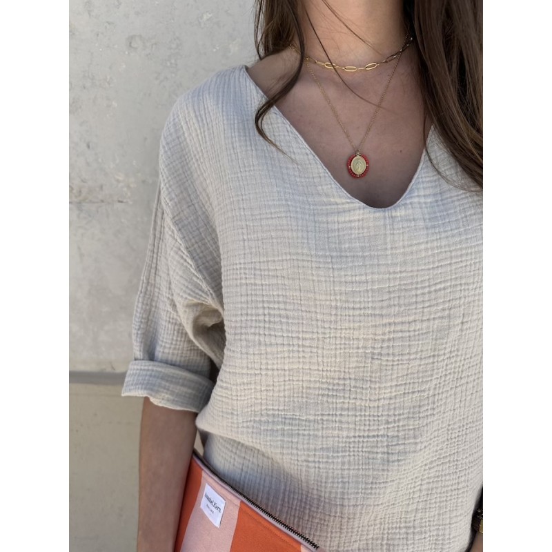 Blouse col V Nomade Falaise