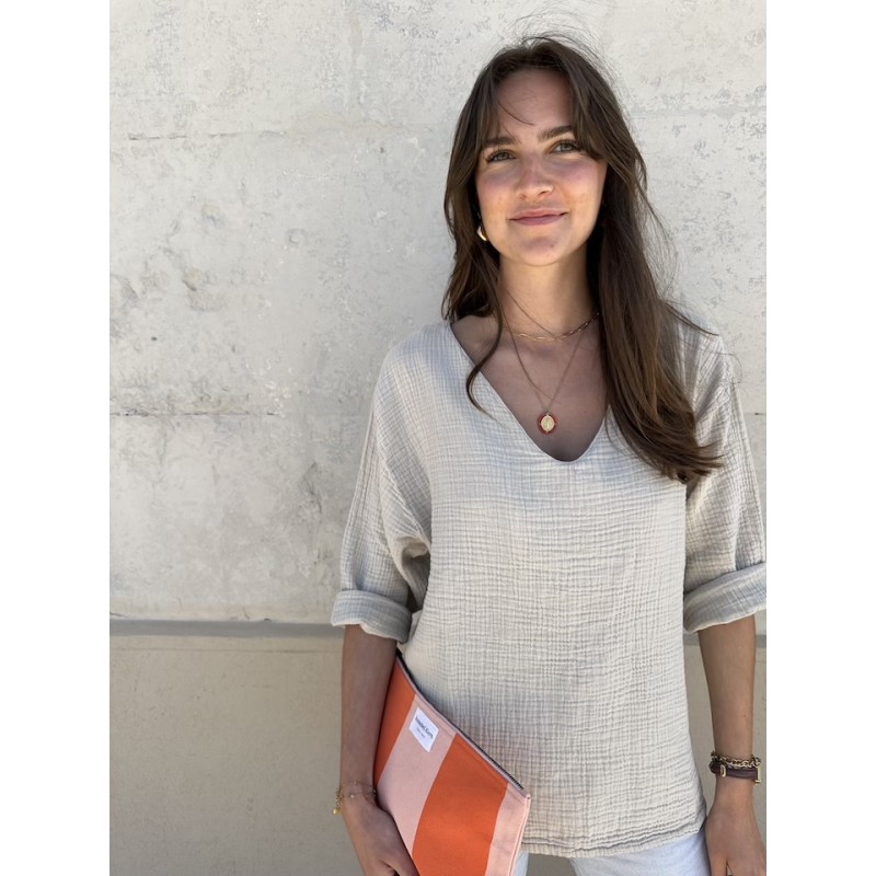 Blouse col V Nomade Falaise