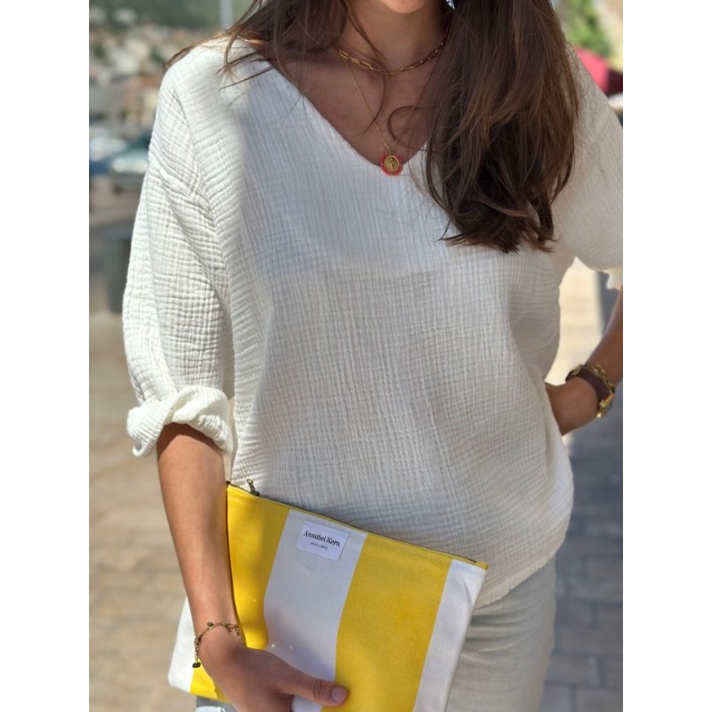 Blouse col V Nomade Ecru