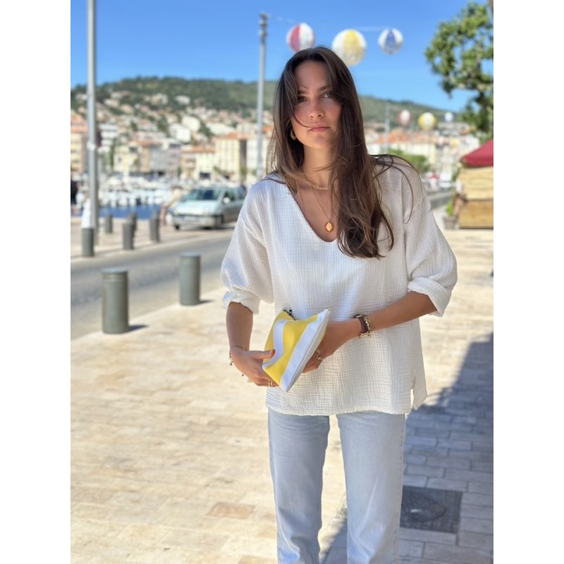 Blouse col V Nomade Ecru