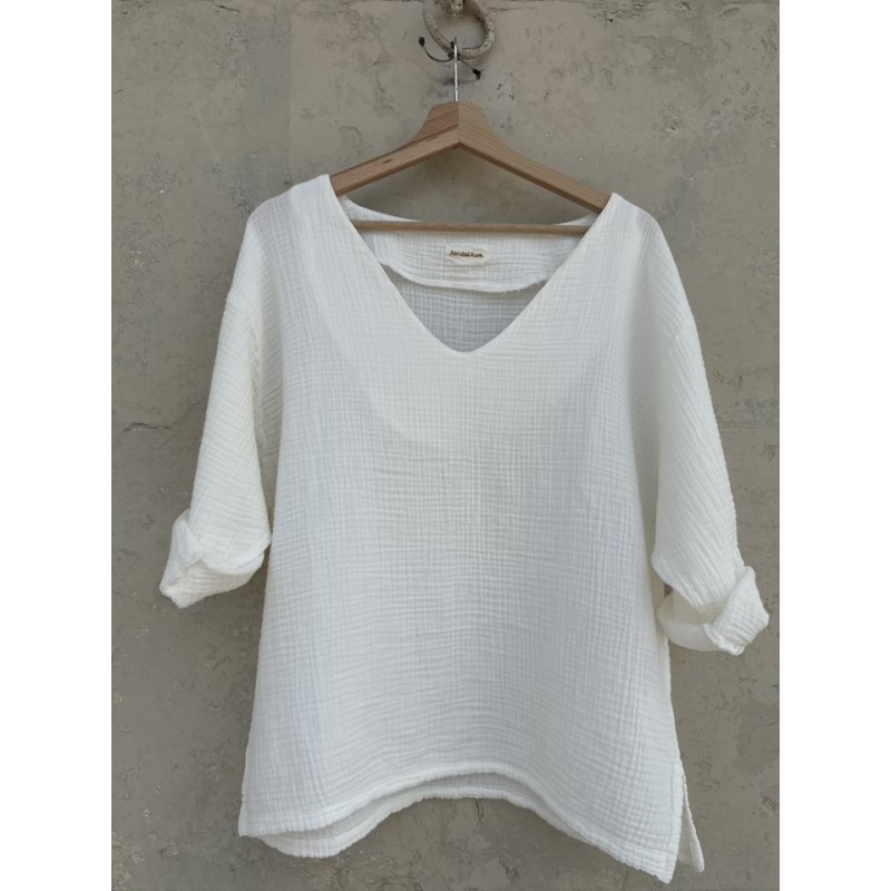 Blouse col V Nomade Ecru