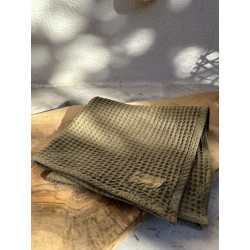 Essuie main nid d'abeille 45x70 Kaki bronze