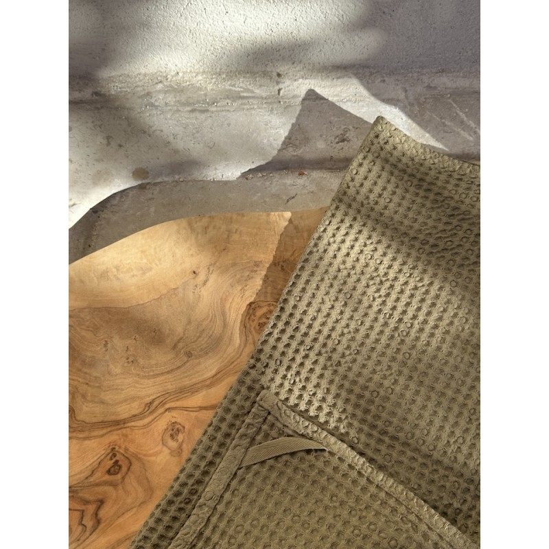 Essuie main nid d'abeille 45x70 Kaki bronze