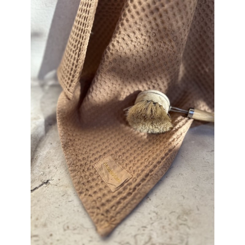 Essuie main nid d'abeille 45x45 Rose des sables