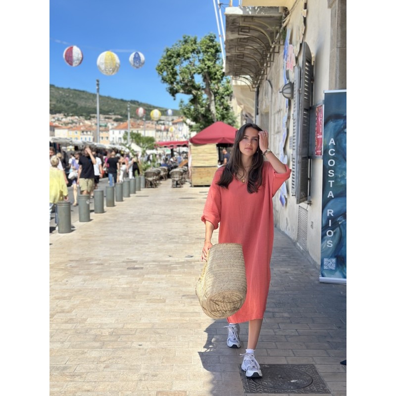 Tunique longue Nomade Rose Flashy