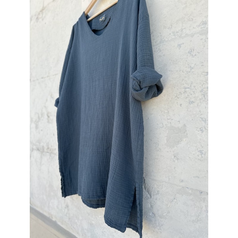 Tunique Nomade Bleu de prusse
