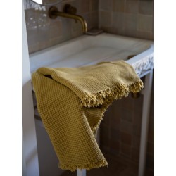 Drap de bain nid d'abeille 100x140 Antic gold