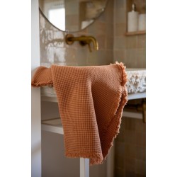 Drap de bain nid d'abeille 100x140 Rose des sables