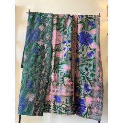 Couverture Kantha brodé...