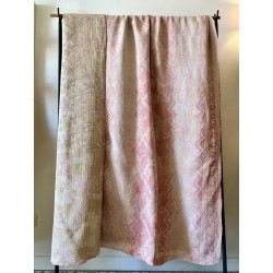 Couverture Kantha Pastel rose