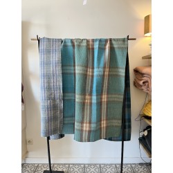 Couverture Kantha Lungi bleu