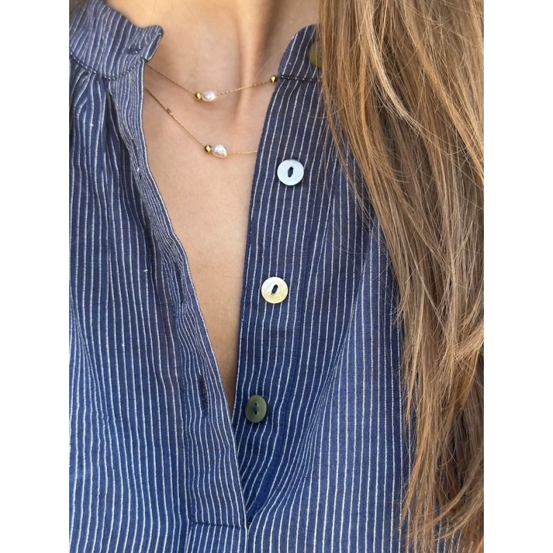 Blouse Marine en khadi de coton