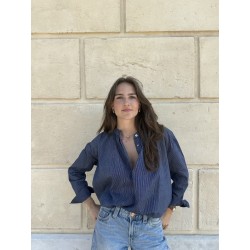 Blouse Marine en khadi de coton