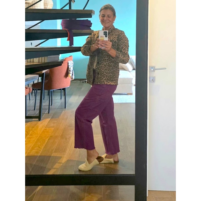 Babouche cuir et laine