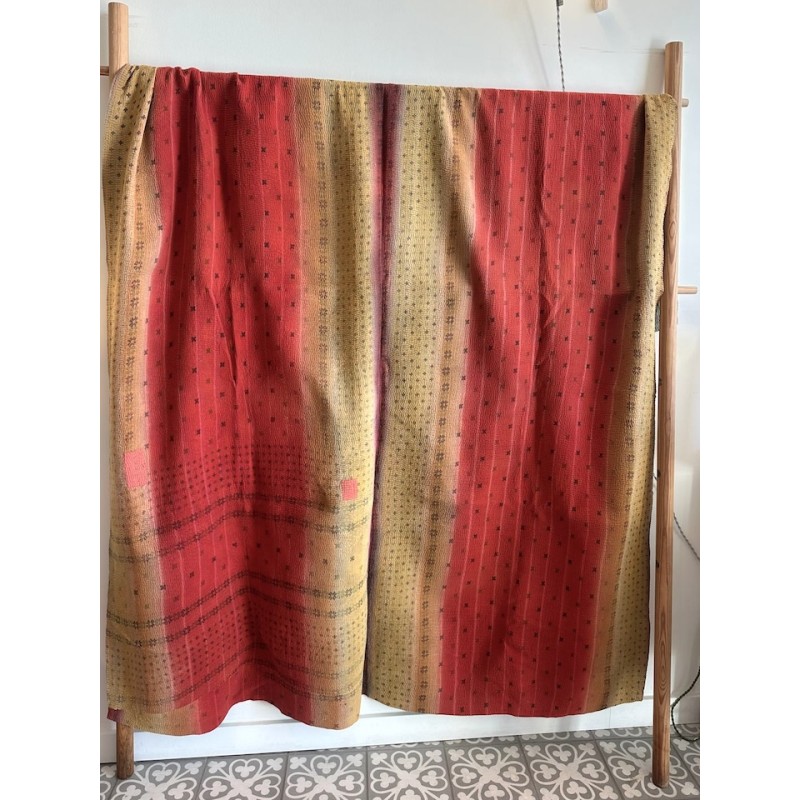 Couverture Kantha menthe