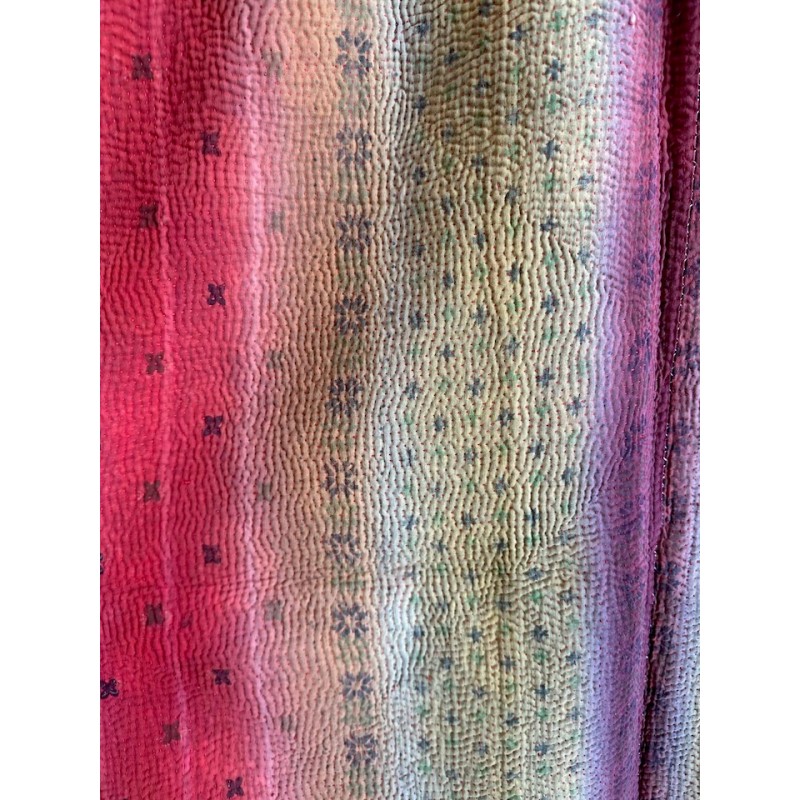 Couverture Kantha menthe