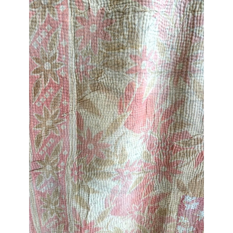 Couverture Kantha Pastel