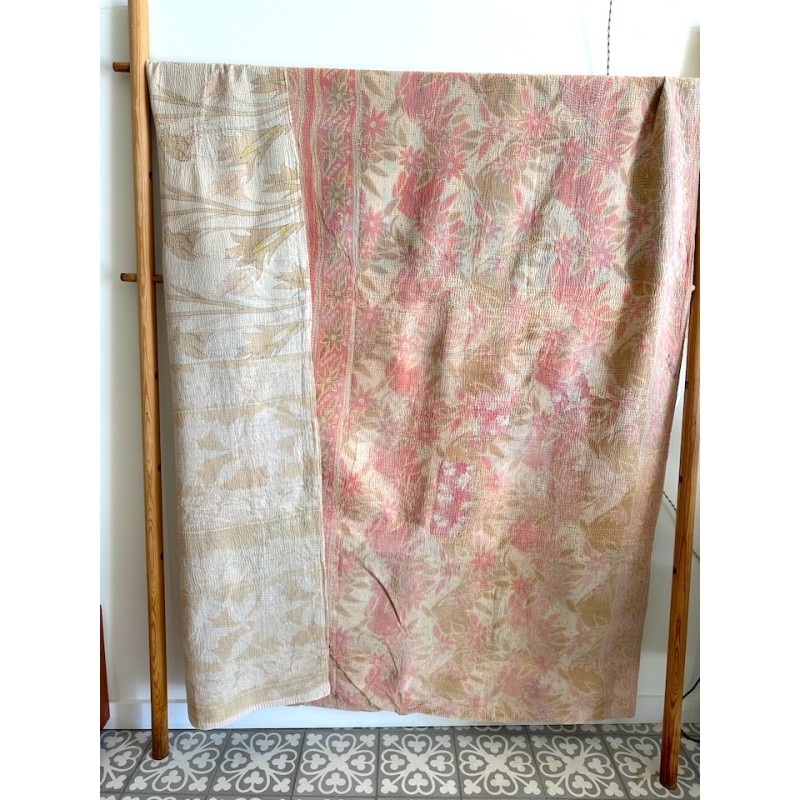 Couverture Kantha Pastel
