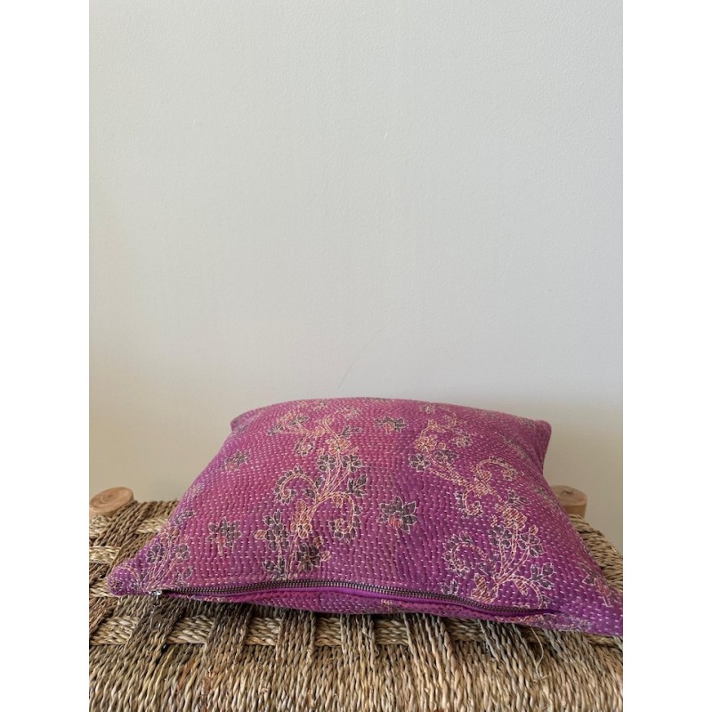Coussin Kantha Fuchsia petit modèle