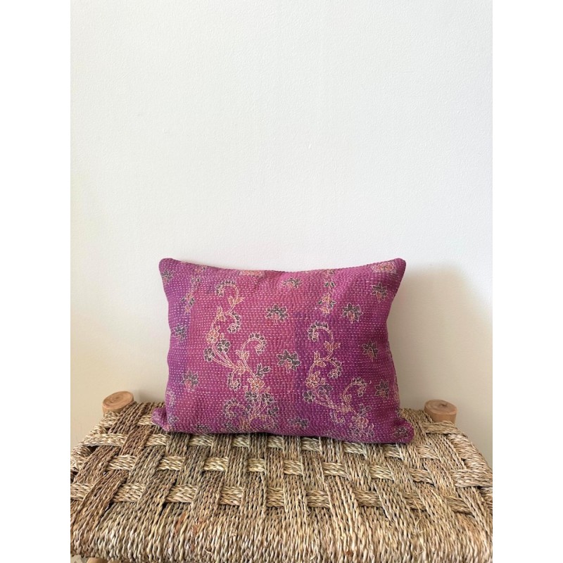 Coussin Kantha Fuchsia petit modèle
