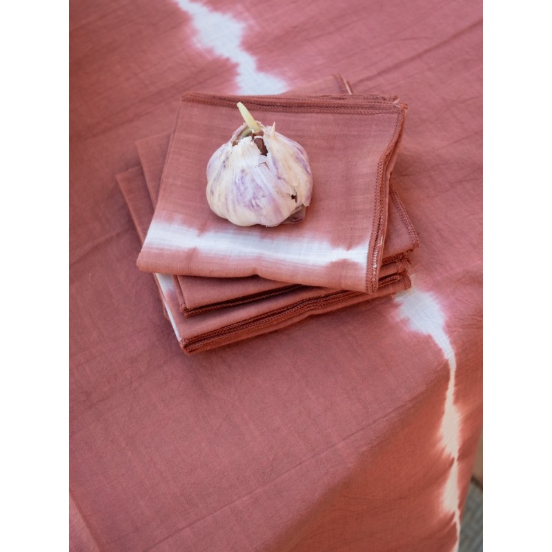 Set de 4 serviettes Tie & Dye Terracotta
