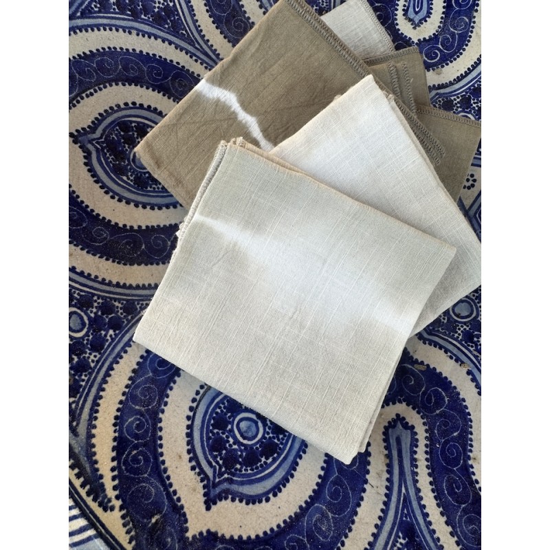 Set de 4 serviettes Tie & Dye Mallorca Grège