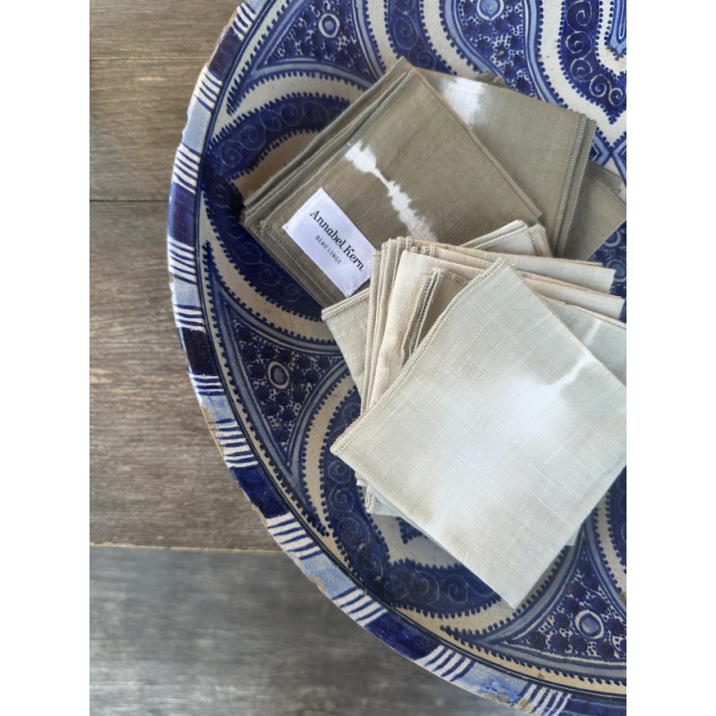 Set de 4 serviettes Tie & Dye Mallorca Grège