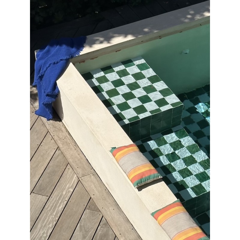 Drap de bain nid d'abeille Bleu d'outremer
