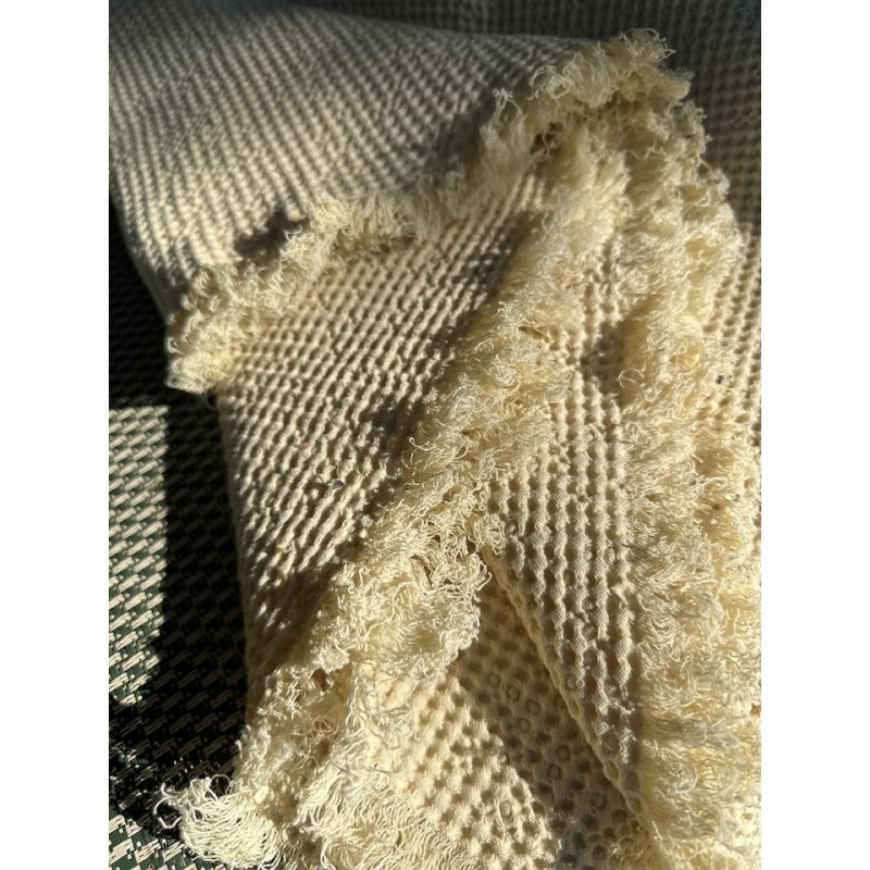 Drap de bain nid d'abeille jaune Butter yellow