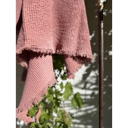Drap de bain nid d'abeille Terracotta