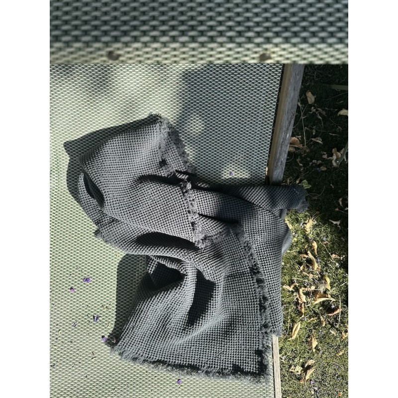 Drap de bain nid d'abeille Bleu de prusse