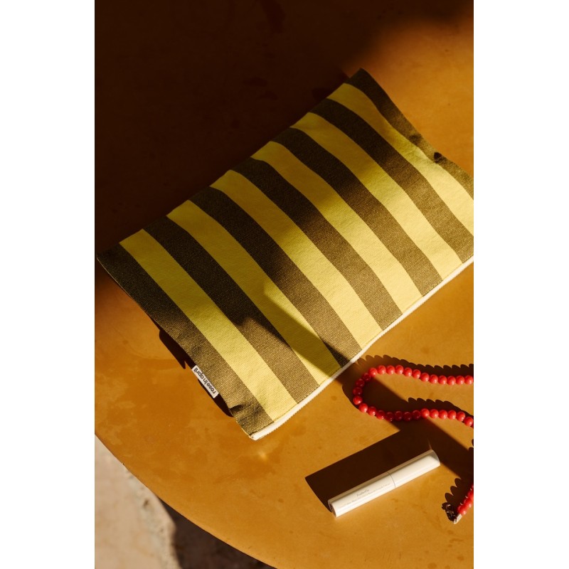 Pochette Rayures jaune et olive Rose in April