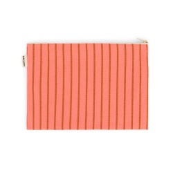 Pochette Corail rayures fines olive Rose in April