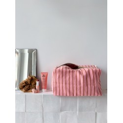 Trousse de toilettes à rayures rose Rose in april